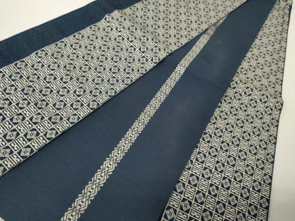 平和屋着物●本場筑前博多織　半幅帯　市松吉祥文　正絹　逸品　CABI5054ak