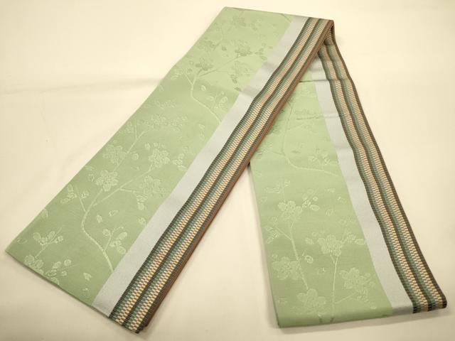 平和屋着物●本場筑前博多織　半幅帯　枝桜文　正絹　逸品　CABI5086ak