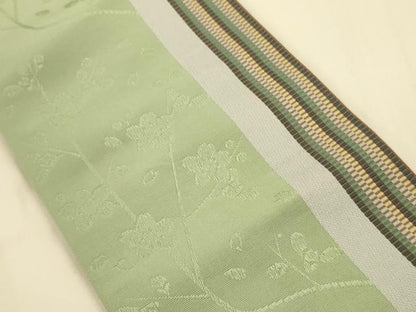 平和屋着物●本場筑前博多織　半幅帯　枝桜文　正絹　逸品　CABI5086ak