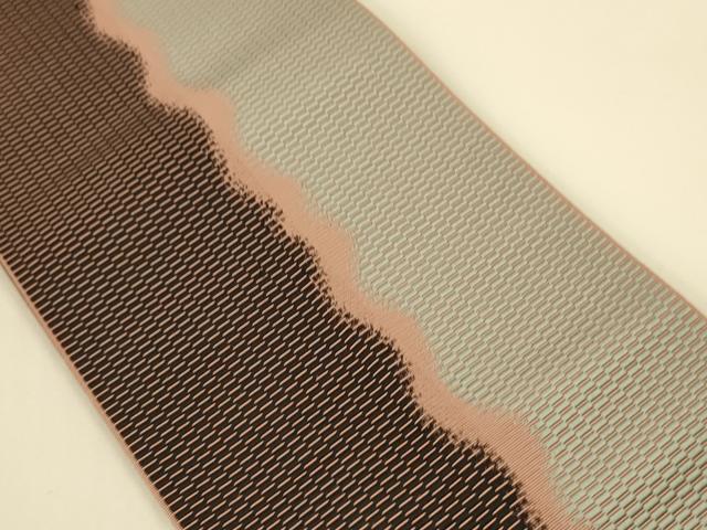 平和屋着物●本場筑前博多織　半幅帯　よろけ縞　正絹　逸品　CABI5095ak