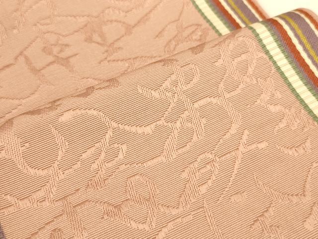 平和屋着物●本場筑前博多織　半幅帯　脇山忠道作　いろは唄　証紙付き　正絹　逸品　CABI5098ak