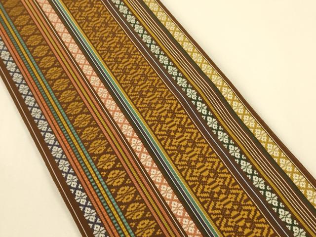平和屋着物●本場筑前博多織　半幅帯　献上柄　正絹　逸品　CABI5104ak