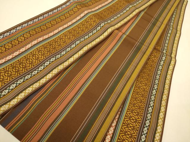 平和屋着物●本場筑前博多織　半幅帯　献上柄　正絹　逸品　CABI5104ak