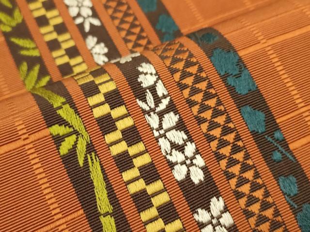 平和屋着物●本場筑前博多織　半幅帯　花間道　やまと誂製　正絹　逸品　CABI5105ak