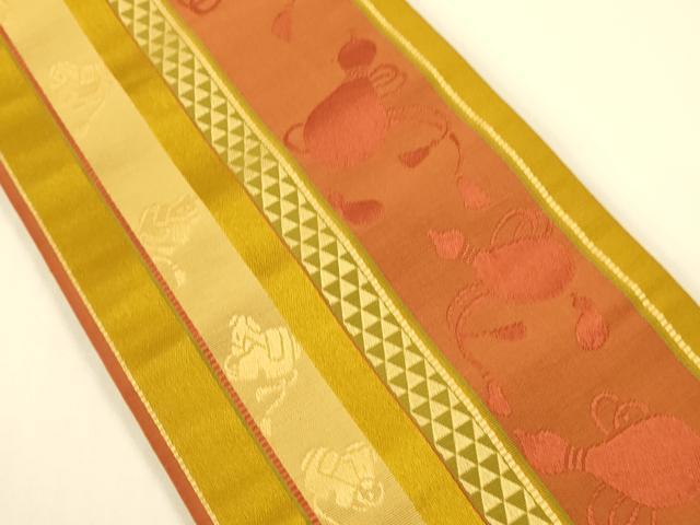 平和屋着物●本場筑前博多織　半幅帯　ひょうたん/瓢箪間道　正絹　逸品　CABI5109ak