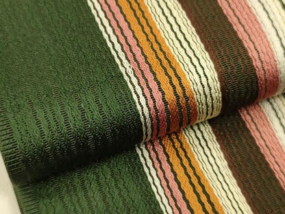 平和屋着物●本場筑前博多織　半幅帯　縞　正絹　逸品　CABI5115ak