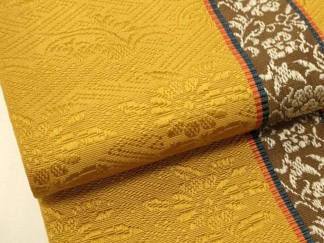 平和屋着物○本場筑前博多織 半幅帯 花間道 正絹 逸品 CABI5129ak