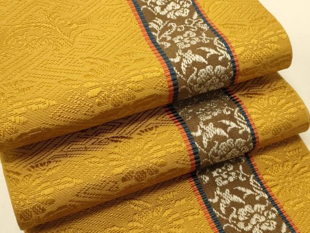 平和屋着物○本場筑前博多織 半幅帯 花間道 正絹 逸品 CABI5129ak