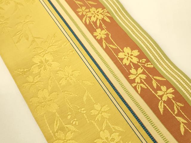 平和屋着物●本場筑前博多織　半幅帯　枝垂れ桜間道　正絹　逸品　CABI5132ak