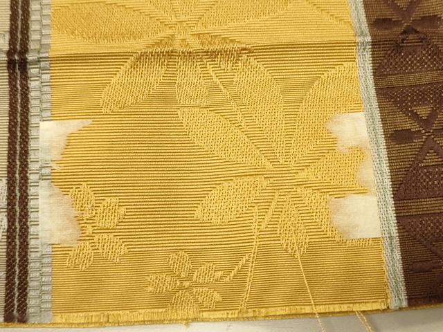 平和屋着物●本場筑前博多織　半幅帯　草花間道　正絹　逸品　CABI5136ak