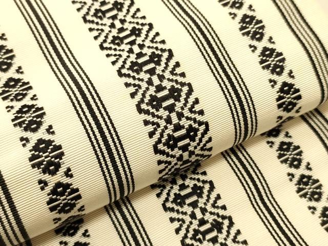 平和屋着物●本場筑前博多織　半幅帯　献上柄　正絹　逸品　CABI5137ak
