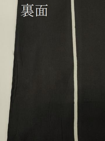 平和屋着物●本場筑前博多織　半幅帯　献上柄　黒地　証紙付き　正絹　逸品　CABI5138ak