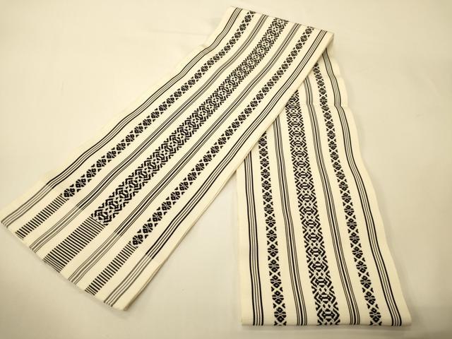 平和屋着物●本場筑前博多織　半幅帯　一重帯　献上柄　正絹　逸品　CABI5140ak