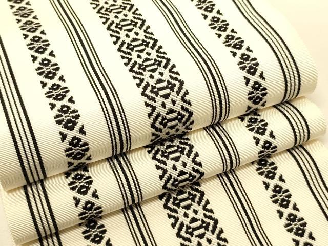 平和屋着物●本場筑前博多織　半幅帯　一重帯　献上柄　正絹　逸品　CABI5140ak