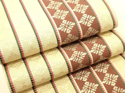 平和屋着物●本場筑前博多織　半幅帯　井上絹織謹製　菱間道　証紙付き　正絹　逸品　CABI5145ak