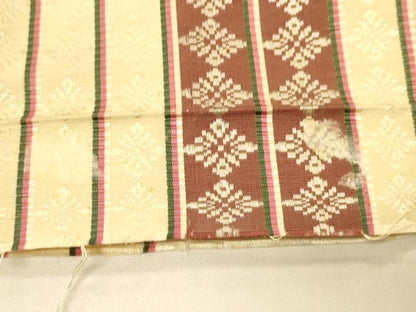 平和屋着物●本場筑前博多織　半幅帯　井上絹織謹製　菱間道　証紙付き　正絹　逸品　CABI5145ak