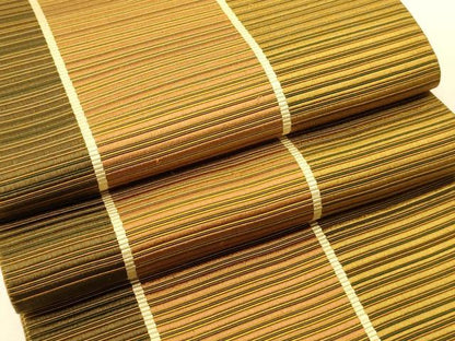 平和屋着物●本場筑前博多織　半幅帯　横段文　正絹　逸品　CABI5149ak