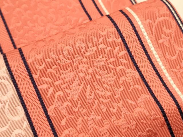 平和屋着物○本場筑前博多織 半幅帯 唐草間道 正絹 逸品 CABI5152ak