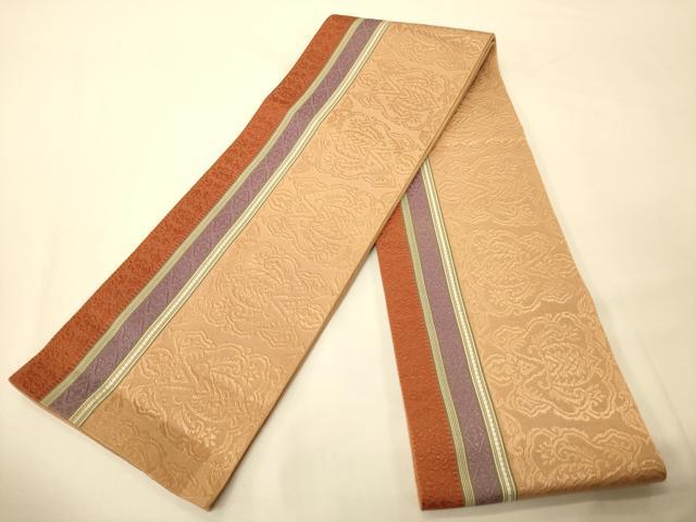 平和屋着物●本場筑前博多織　半幅帯　抽象間道　正絹　逸品　CABI5153ak