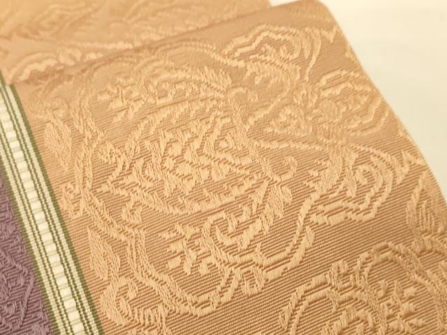 平和屋着物●本場筑前博多織　半幅帯　抽象間道　正絹　逸品　CABI5153ak