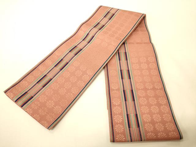 平和屋着物●本場筑前博多織　半幅帯　花間道　正絹　逸品　CABI5160ak