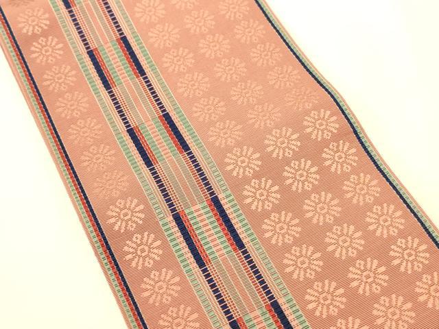 平和屋着物●本場筑前博多織　半幅帯　花間道　正絹　逸品　CABI5160ak