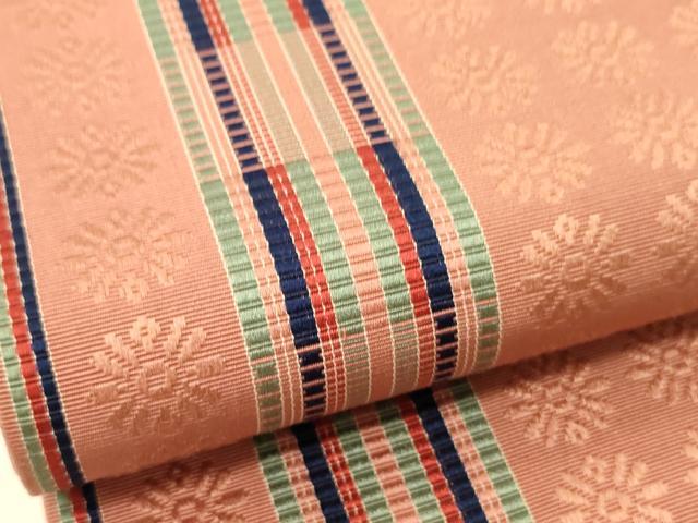 平和屋着物●本場筑前博多織　半幅帯　花間道　正絹　逸品　CABI5160ak