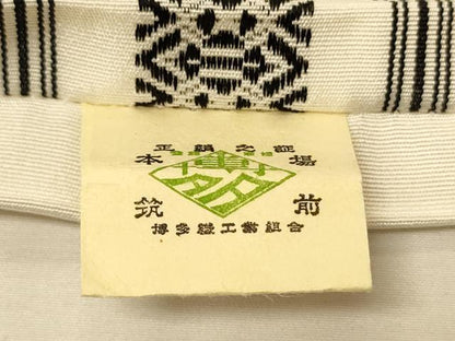 平和屋着物●本場筑前博多織　半幅帯　森博多織謹製　献上柄　証紙付き　正絹　逸品　CABI5167ak