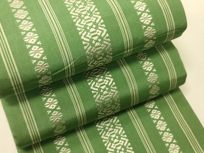 平和屋着物●本場筑前博多織　半幅帯　献上柄　正絹　逸品　CABI5169ak