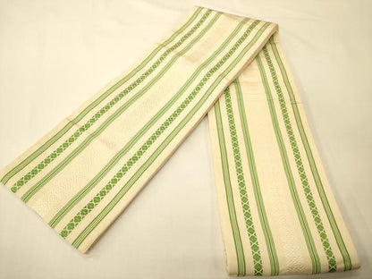 平和屋着物●本場筑前博多織　半幅帯　献上柄　正絹　逸品　CABI5174ak