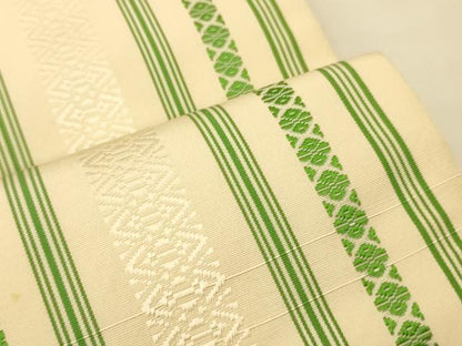 平和屋着物●本場筑前博多織　半幅帯　献上柄　正絹　逸品　CABI5174ak