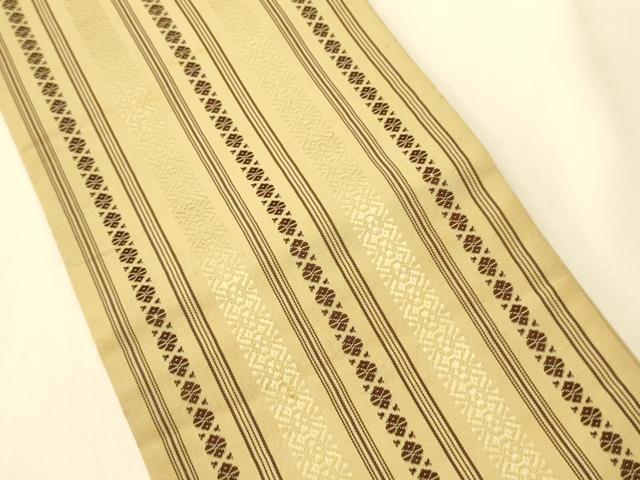 平和屋着物●本場筑前博多織　半幅帯　献上柄　証紙付き　正絹　逸品　CABI5175ak