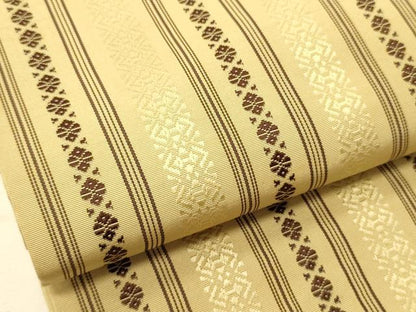 平和屋着物●本場筑前博多織　半幅帯　献上柄　証紙付き　正絹　逸品　CABI5175ak