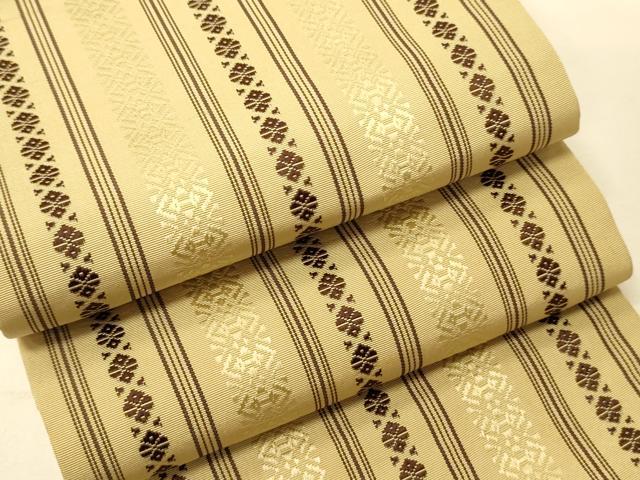 平和屋着物●本場筑前博多織　半幅帯　献上柄　証紙付き　正絹　逸品　CABI5175ak