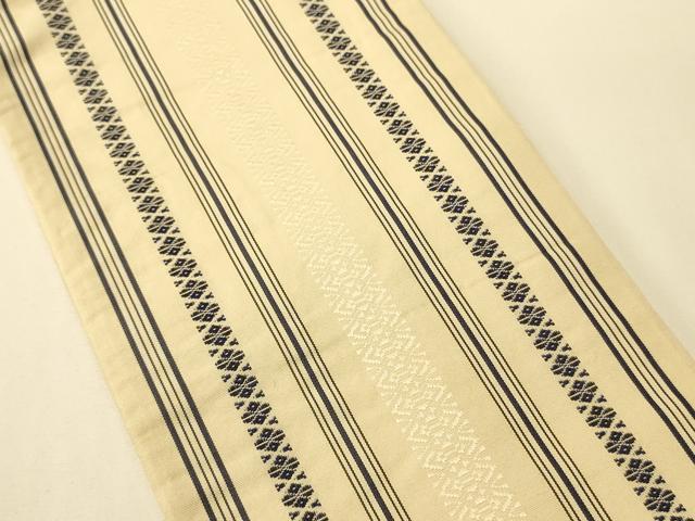 平和屋着物●本場筑前博多織　半幅帯　献上柄　正絹　逸品　CABI5176ak
