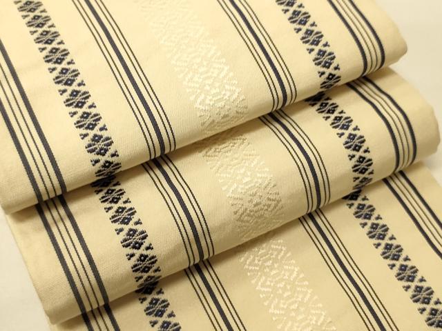 平和屋着物●本場筑前博多織　半幅帯　献上柄　正絹　逸品　CABI5176ak