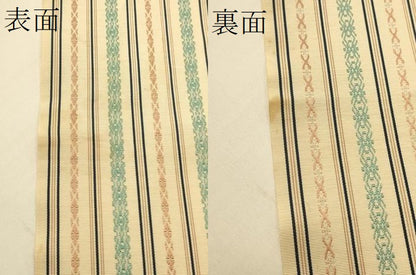 平和屋着物●本場筑前博多織　半幅帯　西村織物謹製　一重帯　献上柄　証紙付き　正絹　逸品　CABI5179ak