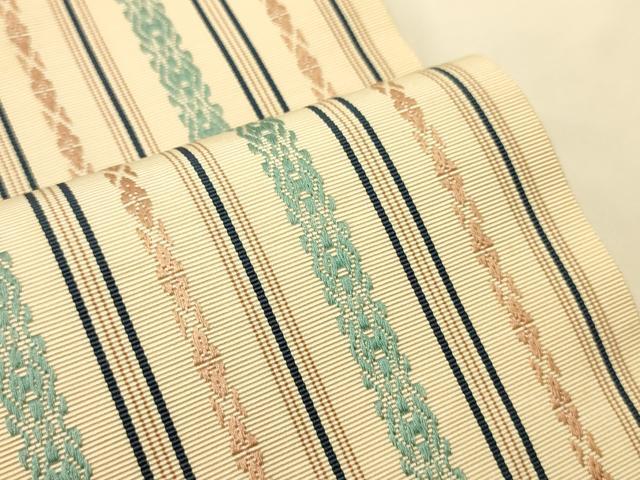 平和屋着物●本場筑前博多織　半幅帯　西村織物謹製　一重帯　献上柄　証紙付き　正絹　逸品　CABI5179ak