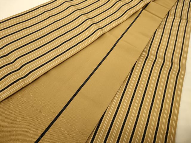 平和屋着物●本場筑前博多織　半幅帯　縞　正絹　逸品　CABI5184ak