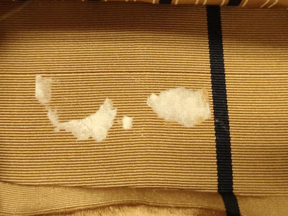 平和屋着物●本場筑前博多織　半幅帯　縞　正絹　逸品　CABI5184ak