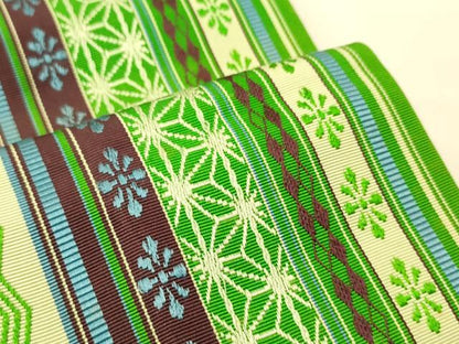 平和屋着物●本場筑前博多織　半幅帯　吉祥間道　証紙付き　正絹　逸品　CABI5192ak