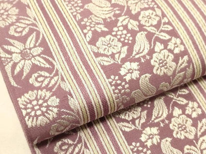 平和屋着物●本場筑前博多織　半幅帯　花鳥間道　正絹　逸品　CABI5197ak