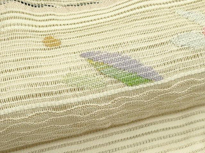 平和屋着物＊夏物　八寸名古屋帯　絽綴れ　横段花文　金銀糸　正絹　逸品　CABI5203rv