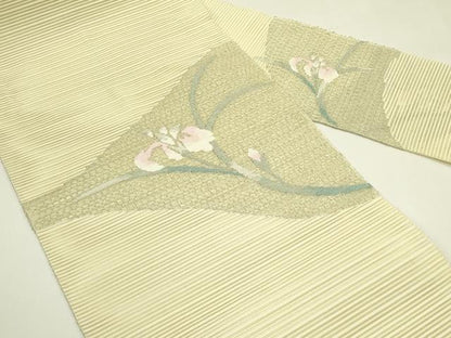 平和屋着物＊夏物　八寸名古屋帯　絽綴れ　杜若　銀糸　正絹　逸品　CABI5204rv