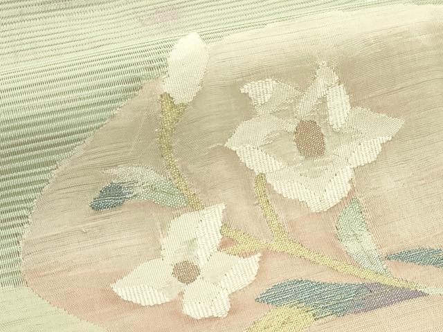 平和屋着物＊夏物　八寸名古屋帯　絽綴れ　草花文　金銀糸　正絹　逸品　CABI5205rv