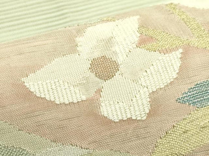 平和屋着物＊夏物　八寸名古屋帯　絽綴れ　草花文　金銀糸　正絹　逸品　CABI5205rv