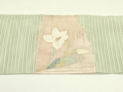平和屋着物＊夏物　八寸名古屋帯　絽綴れ　草花文　金銀糸　正絹　逸品　CABI5205rv