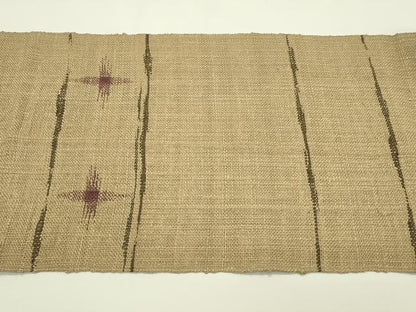 平和屋着物＊夏物　八寸名古屋帯　絣文様　正絹　逸品　CABI5207rv