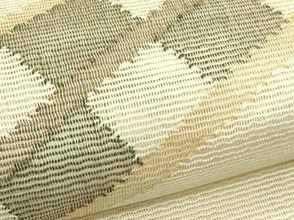 平和屋着物＊夏物　八寸名古屋帯　市松文様　正絹　逸品　CABI5208rv