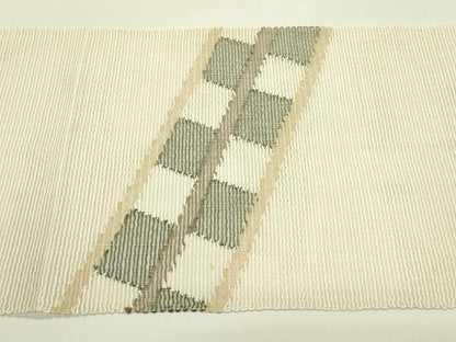 平和屋着物＊夏物　八寸名古屋帯　市松文様　正絹　逸品　CABI5208rv